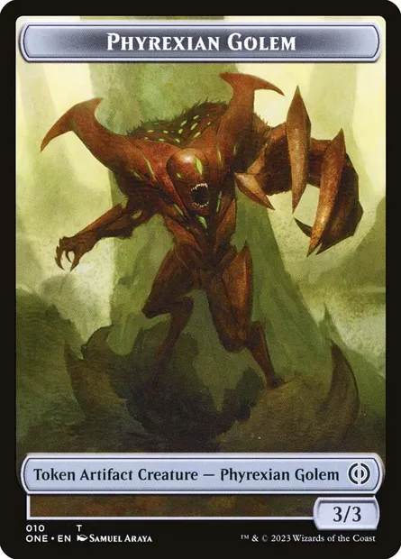 Phyrexian Golem, carte Magic TONE 10 — extension Phyrexia: All Will Be One Tokens