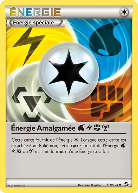 Énergie Amalgamée WaterLightningFightingMetal, carte Pokémon DRX 118 — extension Dragons Éxaltés