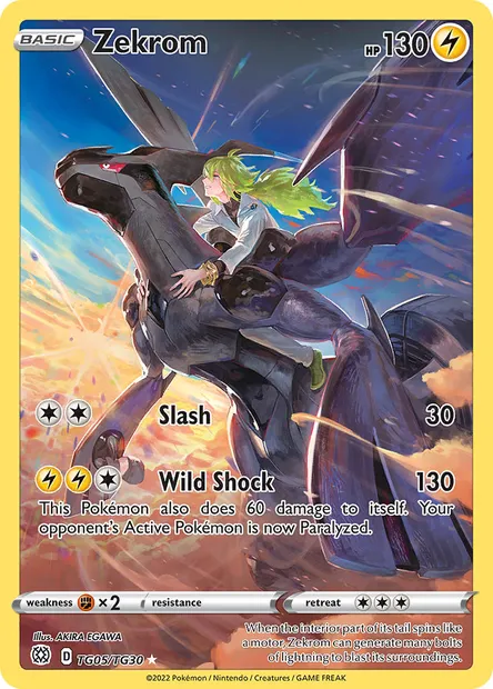Zekrom, Pokémon card BRS TG05 — Brilliant Stars set