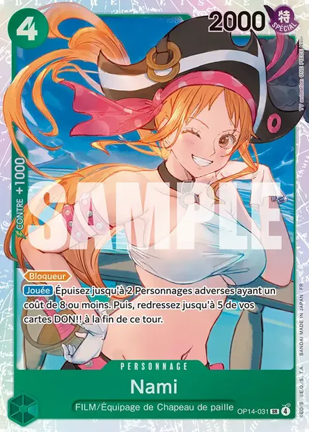 Nami, carte One Piece OP14-031 — extension LES SEPT DE LA MER D'AZUR
