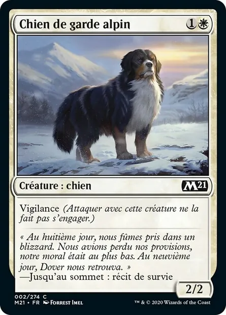 Chien de garde alpin, carte Magic M21 2 — extension Core Set 2021