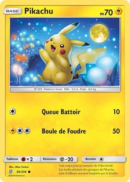 Pikachu, carte Pokémon UNM 56 — extension Harmonie des Esprits