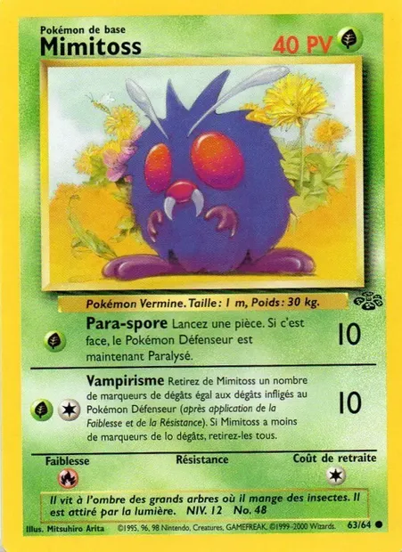 Mimitoss, carte Pokémon JU 63 — extension Jungle
