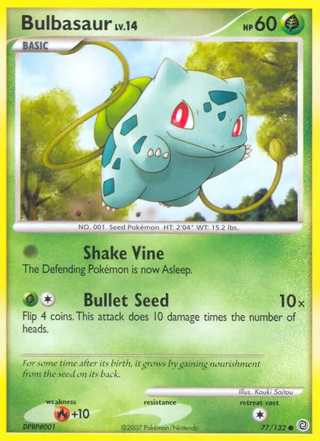 Bulbasaur, Pokémon card SW 77 — Secret Wonders set