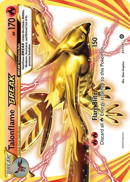 Talonflame BREAK, Pokémon card STS 21 — Steam Siege set