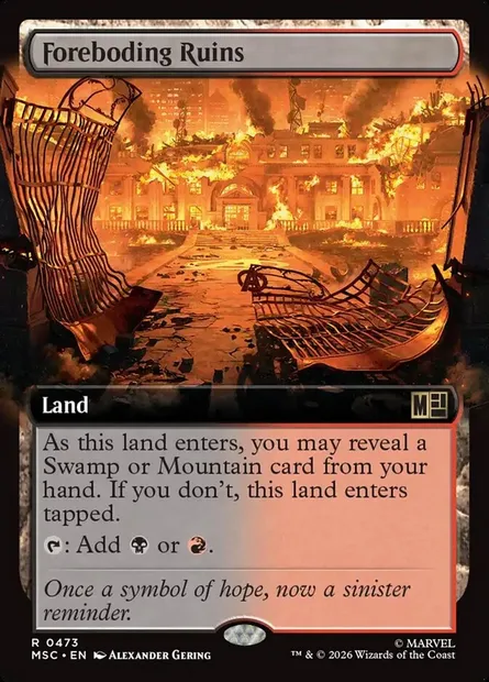 Foreboding Ruins, Magic card MSC 473 — Marvel Super Heroes Commander set