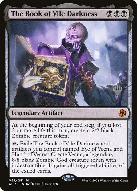 Le livre de noire vilénie, carte Magic PAFR 91p — extension Adventures in the Forgotten Realms Promos