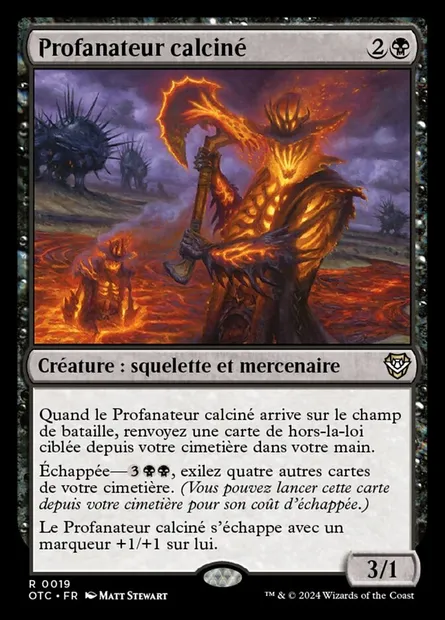 Profanateur calciné, carte Magic OTC 19 — extension Outlaws of Thunder Junction Commander