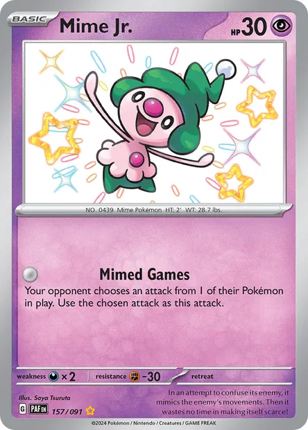 Mime Jr., Pokémon card PAF 157 — Paldean Fates set
