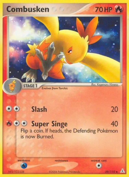 Combusken, Pokémon card HP 39 — Holon Phantoms set