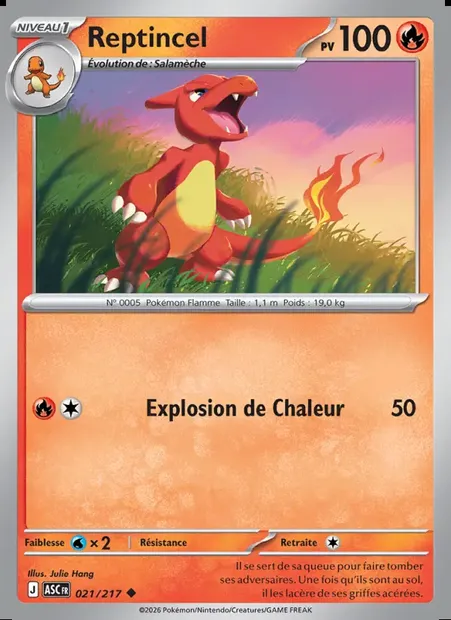 Reptincel, carte Pokémon ASC 021 — extension Héros Transcendants