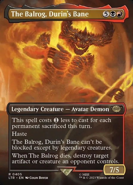 The Balrog, Durin's Bane, Magic card LTR 405 — The Lord of the Rings: Tales of Middle-earth set
