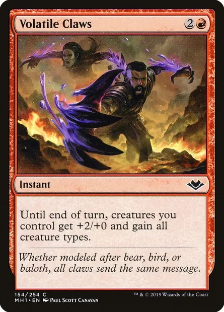 Volatile Claws, Magic card MH1 154 — Modern Horizons set
