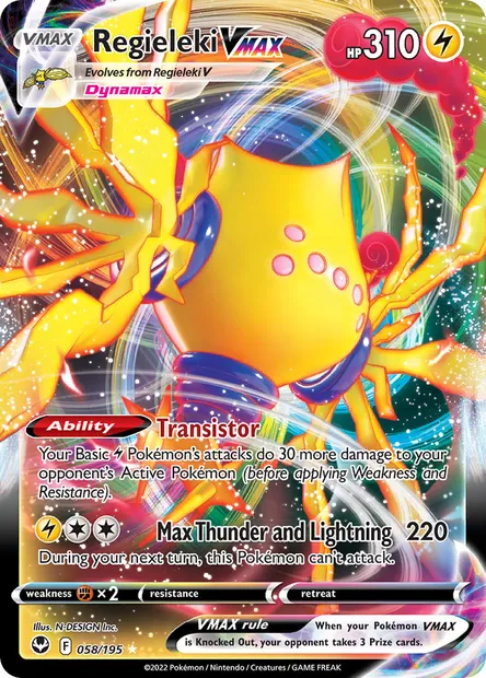 Regieleki VMAX, Pokémon card SIT 058 — Silver Tempest set