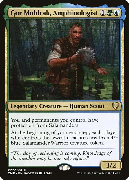 Gor Muldrak, Amphinologist, Magic card CMR 277 — Commander Legends set
