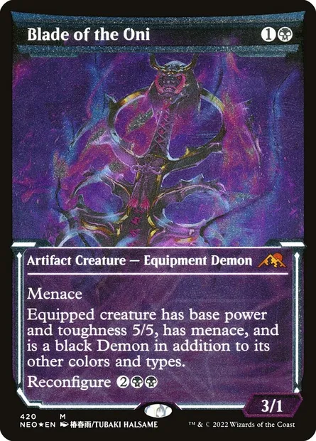 Lame des oni, carte Magic NEO 420 — extension Kamigawa: La Dynastie Néon