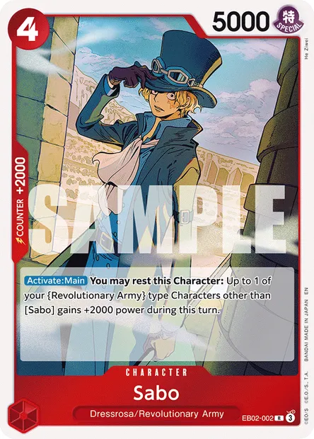 Sabo, One Piece card EB02-002 — Anime 25th Collection set