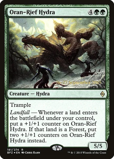 Hydre d'Oran-Rief, carte Magic PBFZ 181s — extension Battle for Zendikar Promos
