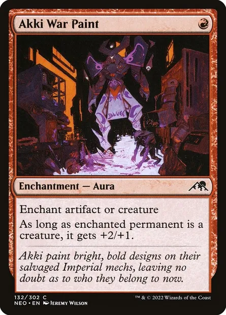 Akki War Paint, Magic card NEO 132 — Kamigawa: Neon Dynasty set