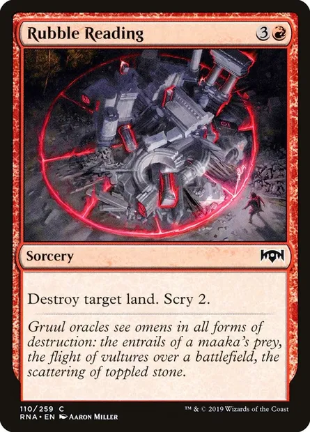 Rubble Reading, Magic card RNA 110 — Ravnica Allegiance set
