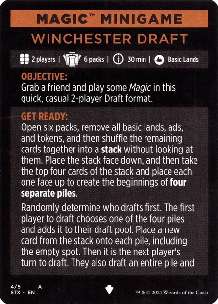 Winchester Draft // Winchester Draft (cont'd), Magic card MSTX 4 — Strixhaven: School of Mages Minigames set