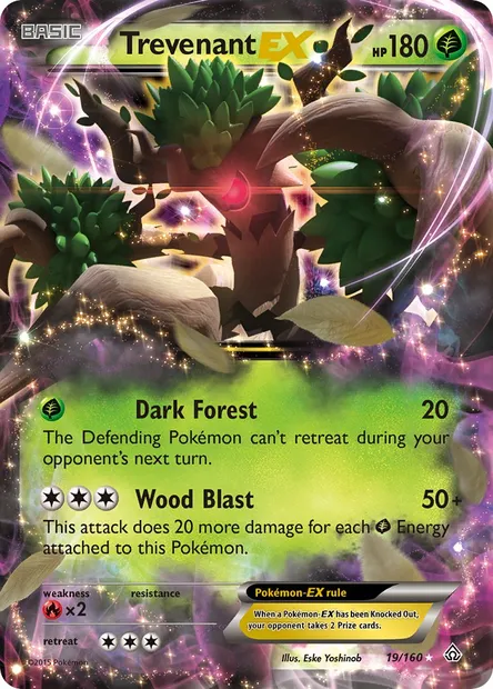 Trevenant EX, Pokémon card PRC 19 — Primal Clash set