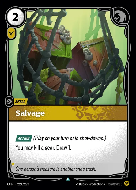 Salvage, Riftbound card OGN 224 — Origins set