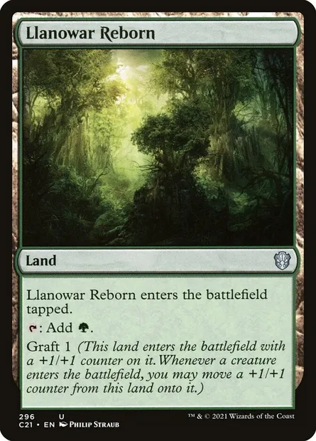 Llanowar Reborn, Magic card C21 296 — Commander 2021 set