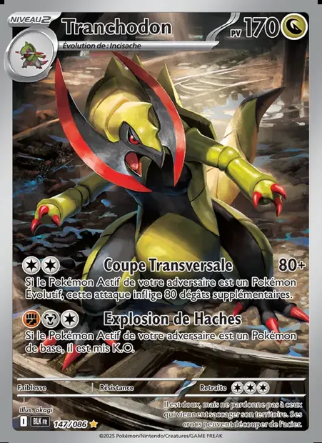 Tranchodon, carte Pokémon BLK 147 — extension Foudre Noire