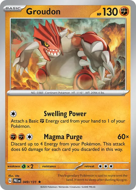 Groudon, Pokémon card PRE 049 — Prismatic Evolutions set