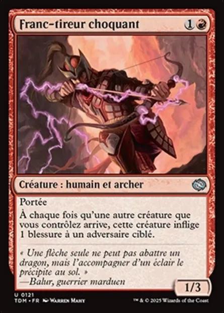 Franc-tireur choquant, carte Magic TDM 121 — extension Tarkir: Dragonstorm