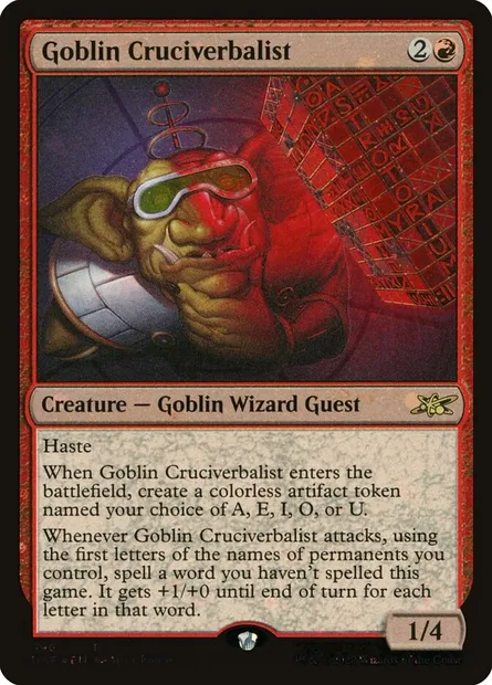 Goblin Cruciverbalist, Magic card UNF 396 — Unfinity set