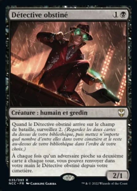Détective obstiné, carte Magic NCC 35 — extension New Capenna Commander