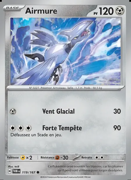 Airmure, carte Pokémon TWM 119 — extension Mascarade Crépusculaire