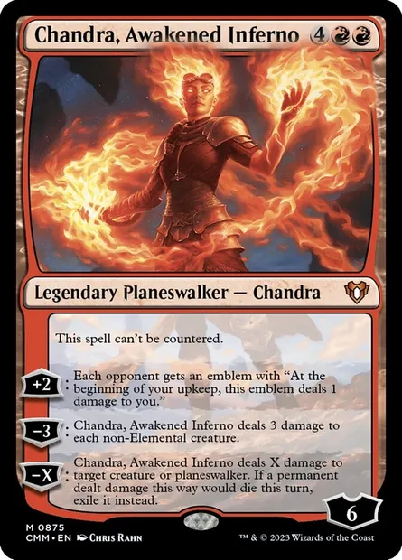 Chandra, Awakened Inferno, Magic card CMM 875 — Commander Masters set