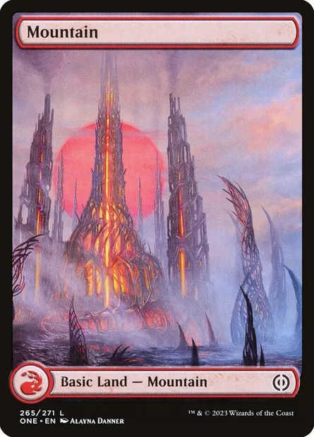 Mountain, Magic card ONE 265 — Phyrexia: All Will Be One set