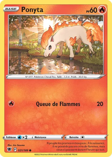Ponyta, carte Pokémon ASR 021 — extension Astres Radieux