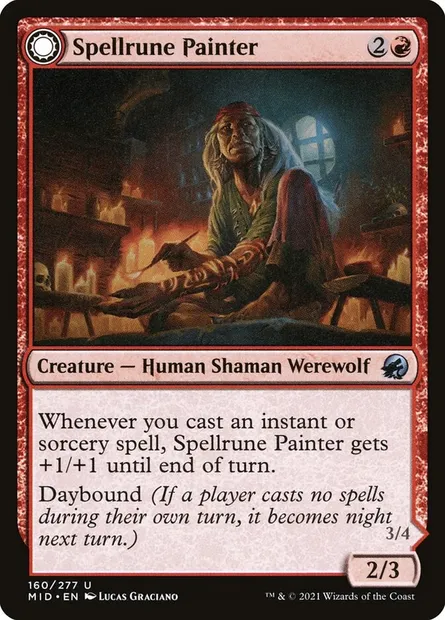Spellrune Painter // Spellrune Howler, Magic card MID 160 — Innistrad: Midnight Hunt set