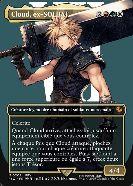 Cloud, ex-SOLDAT, carte Magic FIC 202 — extension Final Fantasy Commander