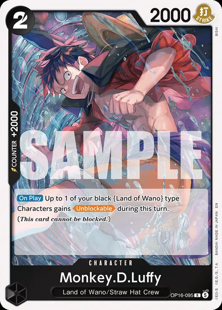 Monkey.D.Luffy, One Piece card OP16-095 — THE TIME OF BATTLE set