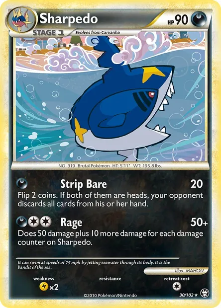 Sharpedo, Pokémon card TM 30 — Triumphant set