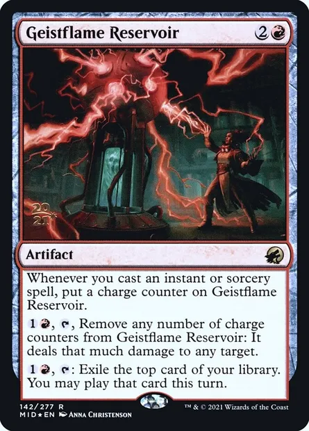 Geistflame Reservoir, Magic card PMID 142s — Innistrad: Midnight Hunt Promos set