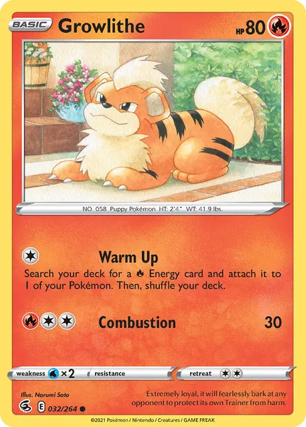 Growlithe, Pokémon card FST 32 — Fusion Strike set