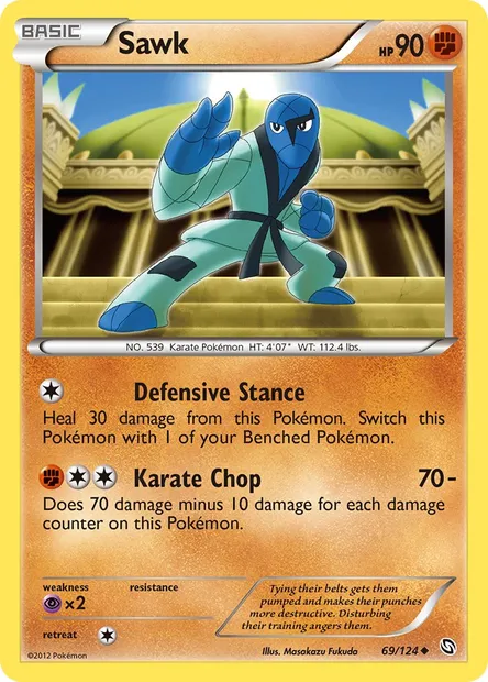 Sawk, Pokémon card DRX 69 — Dragons Exalted set