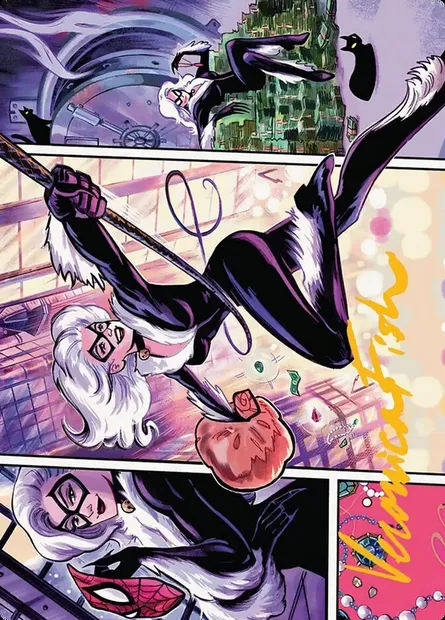 Black Cat, Cunning Thief // Black Cat, Cunning Thief, carte Magic ASPM 44 — extension Marvel's Spider-Man Art Series