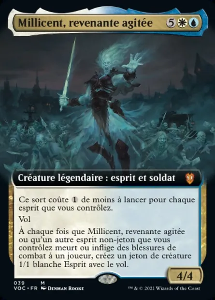 Millicent, revenante agitée, carte Magic VOC 39 — extension Crimson Vow Commander
