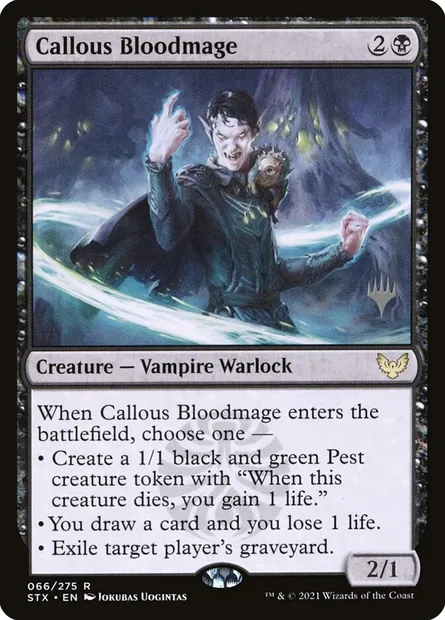 Callous Bloodmage, Magic card PSTX 66p — Strixhaven: School of Mages Promos set