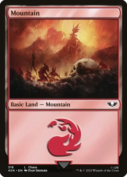 Montagne, carte Magic 40K 316 — extension Warhammer 40,000 Commander