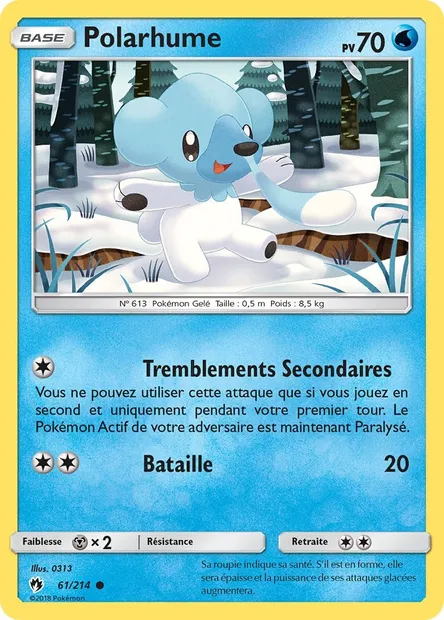 Polarhume, carte Pokémon LOT 61 — extension Tonnerre Perdu