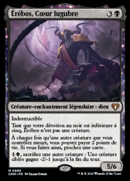 Érébos, Cœur lugubre, carte Magic CMM 868 — extension Commander Masters